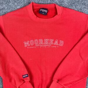 Jansport Sweatshirt Mens S Red Moorhead Minnesota State University Crewneck